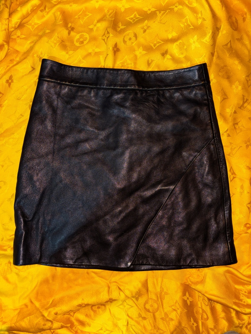 Michelle Mason Black Leather Skirt
